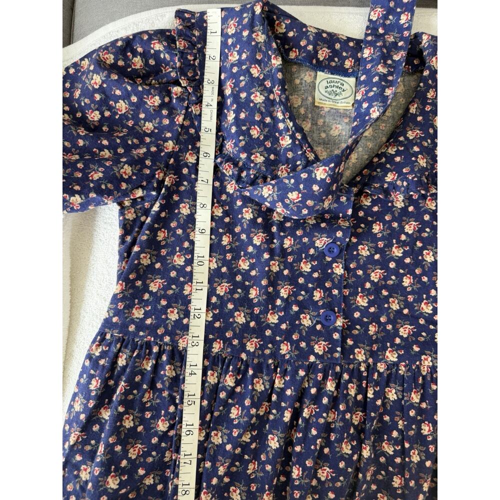 Laura Ashley Vintage bow ruffle collar prairie dress Cottage core Britain Sz-8 - Picture 8 of 15